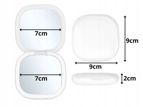 Verk 27511 Skládací LED zrcátko s osvětlením, lupou a dobíjecí baterií 5 v 1, bílé