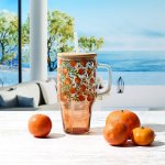 CMP KA0629 Sklenený hrnček so slamkou a viečkom - 650 ml, pomarančový