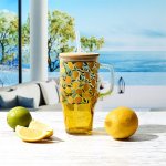 CMP KA0629 Sklenený hrnček so slamkou a viečkom - 650 ml, pomarančový