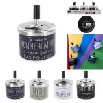 CMP TB1033 Dizajnový kovový popolník s humorným nápisom, čierny