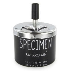 CMP TB1033 Designový kovový popelník s humorným nápisem, černý