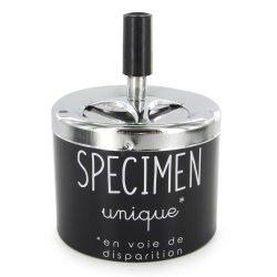 CMP TB1033 Dizajnový kovový popolník s humorným nápisom, čierny