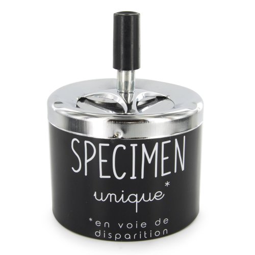 CMP TB1033 Dizajnový kovový popolník s humorným nápisom, čierny