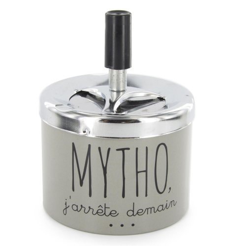 CMP TB1033 Dizajnový kovový popolník s humorným nápisom, čierny