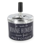 CMP TB1033 Designový kovový popelník s humorným nápisem, šedý