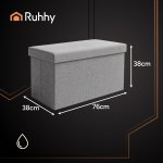 Ruhhy 26131 Taburet s úložným prostorem 76 x 38 x 38 cm, šedá