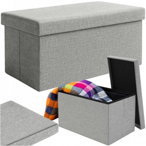Ruhhy 26131 Taburet s úložným prostorem 76 x 38 x 38 cm, šedá