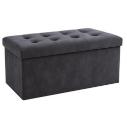 Ruhhy 26130 Taburet s úložným prostorem 76 x 38 x 38 cm, tmavě šedá