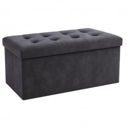 Ruhhy 26130 Taburet s úložným prostorem 76 x 38 x 38 cm, tmavě šedá