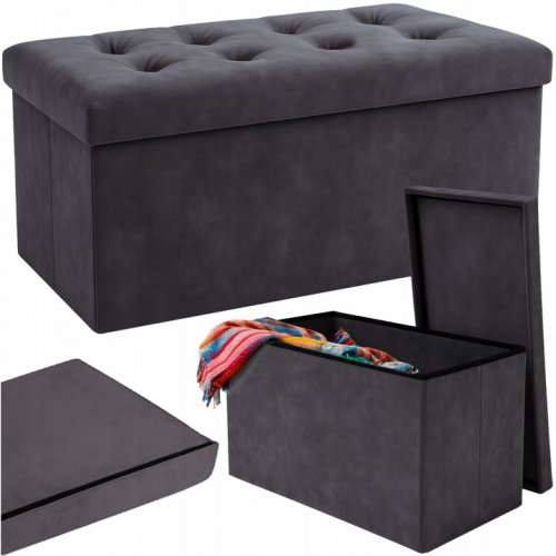 Ruhhy 26130 Taburet s úložným prostorem 76 x 38 x 38 cm, tmavě šedá
