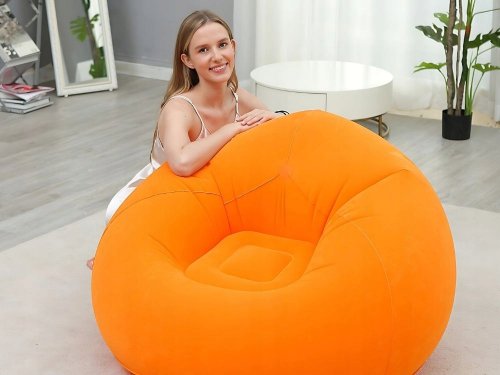 Verk 27535 Nafukovací relaxační sametové křeslo, oranžové