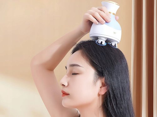 Verk 24602 Elektrický 3D masážní přístroj na hlavu, USB, 4 hlavice, černý