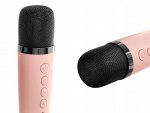 Verk 27503 Karaoke Bluetooth reproduktor, 2x bezdrátový mikrofon, růžový