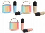 Verk 27503 Karaoke Bluetooth reproduktor, 2x bezdrátový mikrofon, růžový