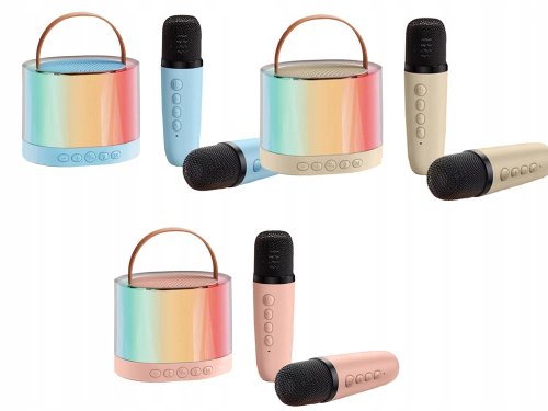 Verk 27503 Karaoke Bluetooth reproduktor, 2x bezdrátový mikrofon, růžový