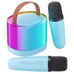 Verk 27503 Karaoke Bluetooth reproduktor, 2x bezdrátový mikrofon, modrý