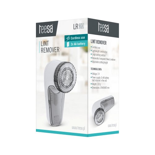 Teesa TSA0034 Odstraňovač žmolků LR20, 3 V, 2x bateria AA, bílý