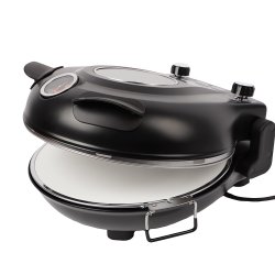 Ruhhy 26050 Pec na pizzu s pečicím kamenem, 1200 W, černá