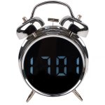 Izoxis 26337 Digitální LED hodiny ve stylu retro budíku, stříbrné