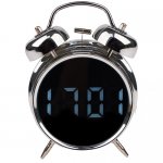 Izoxis 26337 Digitálne LED hodiny v štýle retro budíka, strieborné