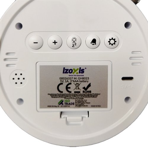 Izoxis 26337 Digitální LED hodiny ve stylu retro budíku, stříbrné