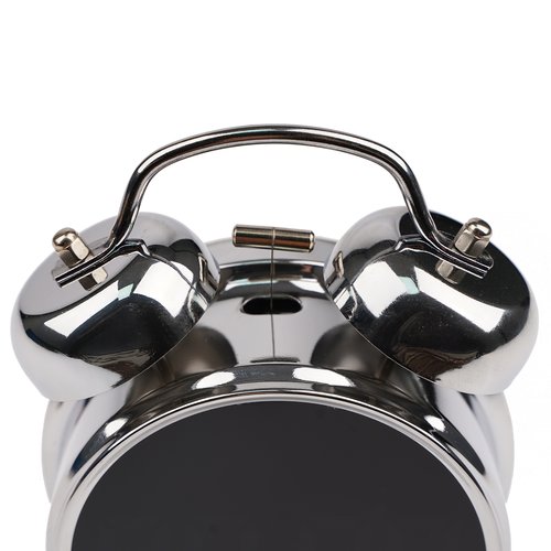 Izoxis 26337 Digitální LED hodiny ve stylu retro budíku, stříbrné