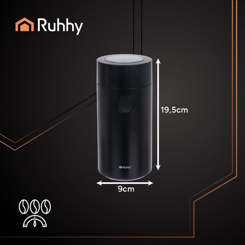 Ruhhy 26219 Mlýnek na kávu 150 W, 50g, černý