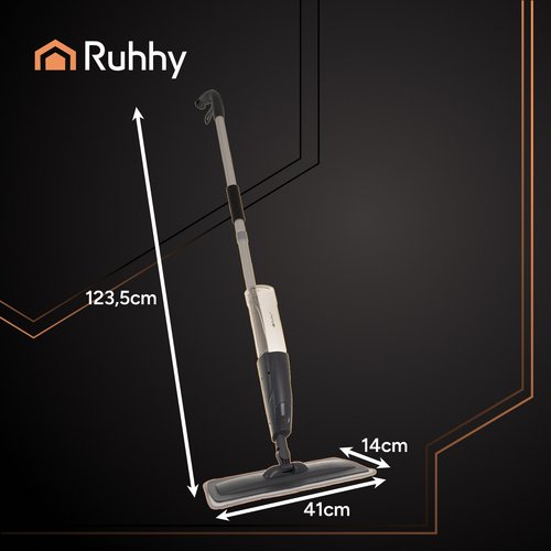 Ruhhy 26152 Mop s rozprašovačem 600 ml, šedý