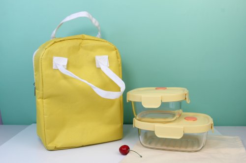 Verk 07394 Termotaška s dózami na jídlo, 1x 950 ml, 1x 650 ml, žlutá