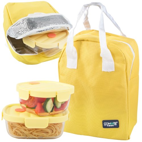 Verk 07394 Termotaška s dózami na jídlo, 1x 950 ml, 1x 650 ml, žlutá