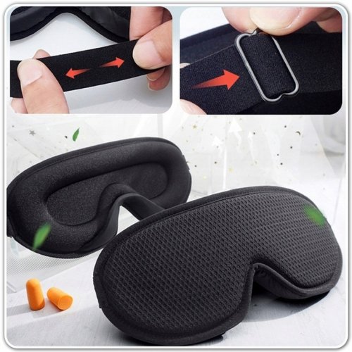 Verk 27568 Ergonomická 3D maska na spanie, čierna