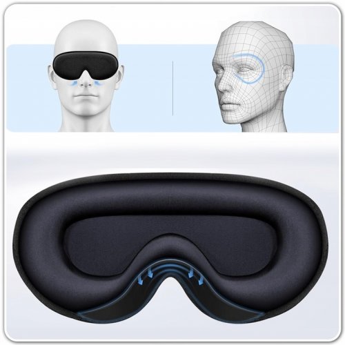 Verk 27568 Ergonomická 3D maska na spanie, čierna