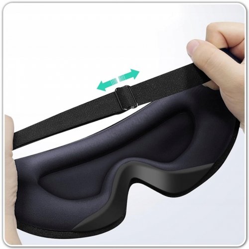 Verk 27568 Ergonomická 3D maska na spanie, čierna