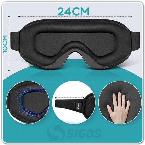 Verk 27568 Ergonomická 3D maska na spanie, čierna
