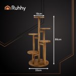 Ruhhy 26041 Stojan na květiny 86 x 33 x 18 cm, hnědý