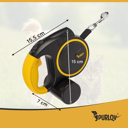 Purlov 25965 Samonavíjacie vodítko 5 m, 10 - 25 kg s LED baterkou
