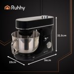 Ruhhy 25728 Kuchyňský robot 6,2 L, 2000 W, s funkcí ohřevu a mlýnkem na maso, černý
