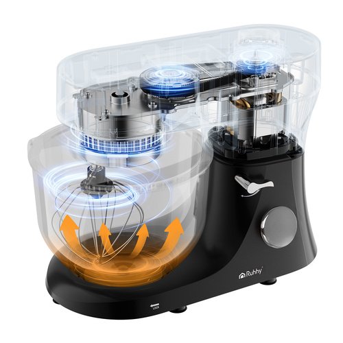 Ruhhy 25728 Kuchyňský robot 6,2 L, 2000 W, s funkcí ohřevu a mlýnkem na maso, černý