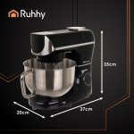 Ruhhy 25729 Kuchyňský robot 5,5 L, 2000 W, s funkcí ohřevu a váhou, černý