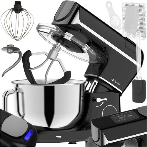 Ruhhy 25729 Kuchyňský robot 5,5 L, 2000 W, s funkcí ohřevu a váhou, černý