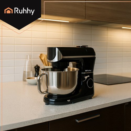 Ruhhy 25729 Kuchyňský robot 5,5 L, 2000 W, s funkcí ohřevu a váhou, černý