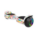 Rebel ZAB0014 Hoverboard LED RGB, 100 kg, 2 x 120 W, bílý