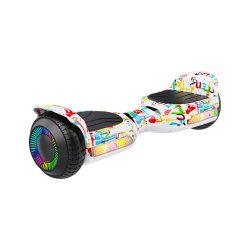 Rebel ZAB0014 Hoverboard LED RGB, 100 kg, 2 x 120 W, biely