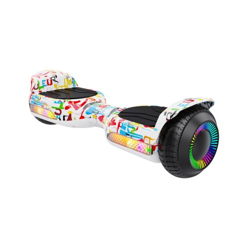 Rebel ZAB0014 Hoverboard LED RGB, 100 kg, 2 x 120 W, bílý