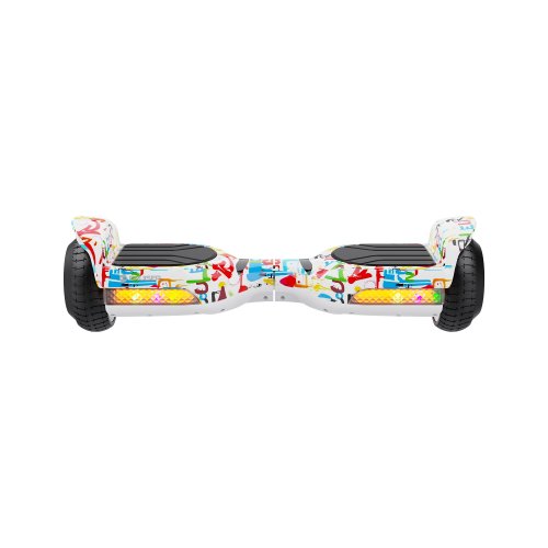 Rebel ZAB0014 Hoverboard LED RGB, 100 kg, 2 x 120 W, bílý
