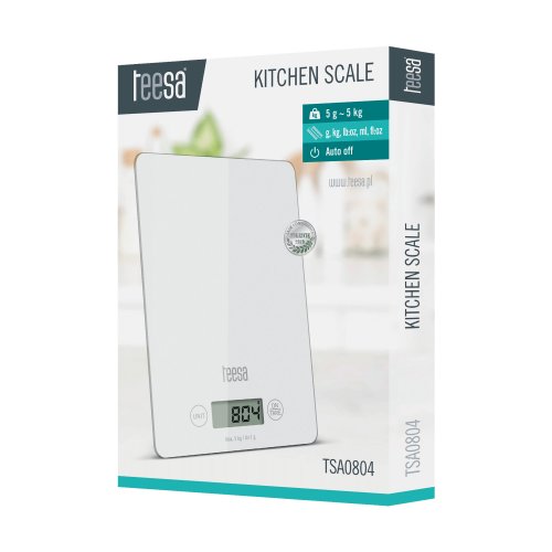 Teesa TSA0804 Digitální kuchyňská váha 5 Kg, slim, bílá