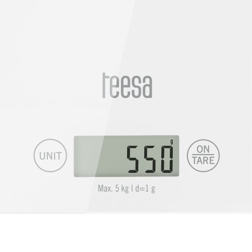 Teesa TSA0804 Digitální kuchyňská váha 5 Kg, slim, bílá