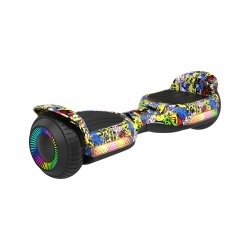 Rebel ZAB0013 Hoverboard LED RGB, 100 kg, 2 x 120 W, černý s graffiti