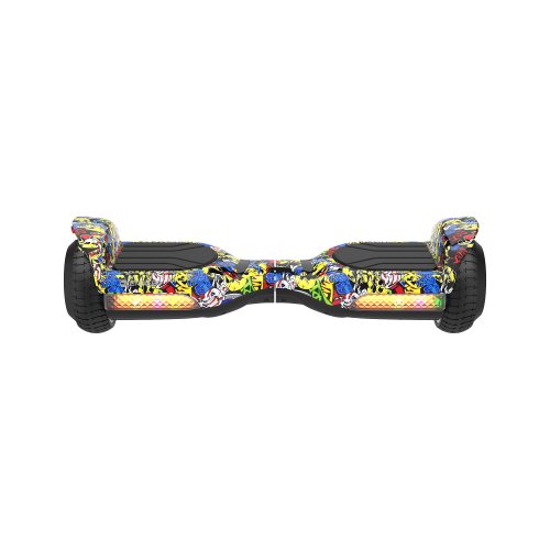 Rebel ZAB0013 Hoverboard LED RGB, 100 kg, 2 x 120 W, černý s graffiti