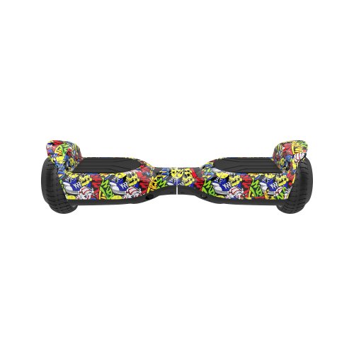Rebel ZAB0013 Hoverboard LED RGB, 100 kg, 2 x 120 W, černý s graffiti
